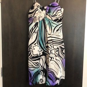 Cache 100% strapless silk dress